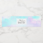 Étiquette Pour Bouteilles D'eau Aquarelle moderne Abstraite Pastel bleu & violet (Étiquettes simples)