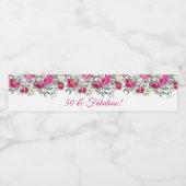 Étiquette Pour Bouteilles D'eau Aquarelle rose chaud Peonies 50 & Fabuleux (Étiquettes simples)