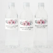 Étiquette Pour Bouteilles D'eau Aquarelle rose pâle Mariage floral (Bouteilles)