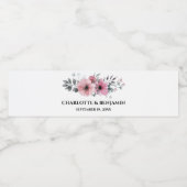 Étiquette Pour Bouteilles D'eau Aquarelle rose pâle Mariage floral (Étiquettes simples)
