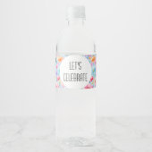 Étiquette Pour Bouteilles D'eau Aquarelle rose pastel avec message (Devant)