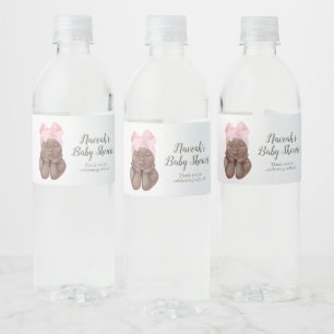 Étiquette Pour Bouteilles D'eau Aquarelle rose princesse dormir Merci Favor