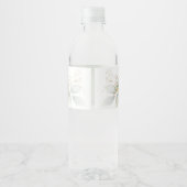 Étiquette Pour Bouteilles D'eau Aquarelle vert & or feuilles Graduation (Dos)