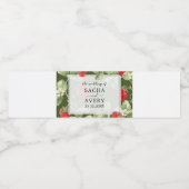 Étiquette Pour Bouteilles D'eau Aquarelle Vert Rouge Classique Mariage élégant (Étiquettes simples)