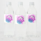 Étiquette Pour Bouteilles D'eau Aquarelle volleyball (Bouteilles)