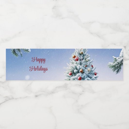 Étiquette Pour Bouteilles D'eau Arbre de Noël (Étiquettes simples)