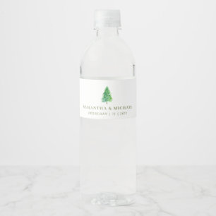 Étiquette Pour Bouteilles D'eau Arbre forestier Mariage simple aquarelle