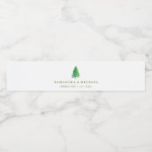 Étiquette Pour Bouteilles D'eau Arbre forestier Mariage simple aquarelle (Étiquettes simples)