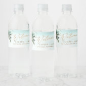 Étiquette Pour Bouteilles D'eau ArtsApp Chic Tropical Paradise Mariage (Bouteilles)