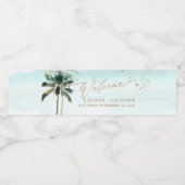 Étiquette Pour Bouteilles D'eau ArtsApp Chic Tropical Paradise Mariage (Étiquettes simples)
