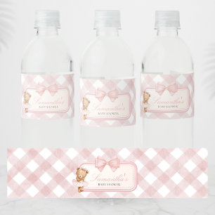 Étiquette Pour Bouteilles D'eau Attendez à peine Élégant Ours Baby Shower