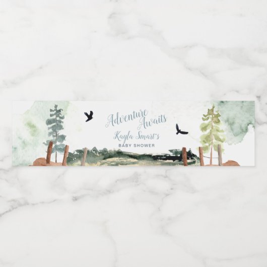 Étiquette Pour Bouteilles D'eau Aventure Attend (Étiquettes simples)