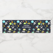 Étiquette Pour Bouteilles D'eau Aventure spatiale cool Anniversaire (Étiquettes simples)