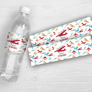Étiquette Pour Bouteilles D'eau Avion Enfants 1er anniversaire Fête heure vols