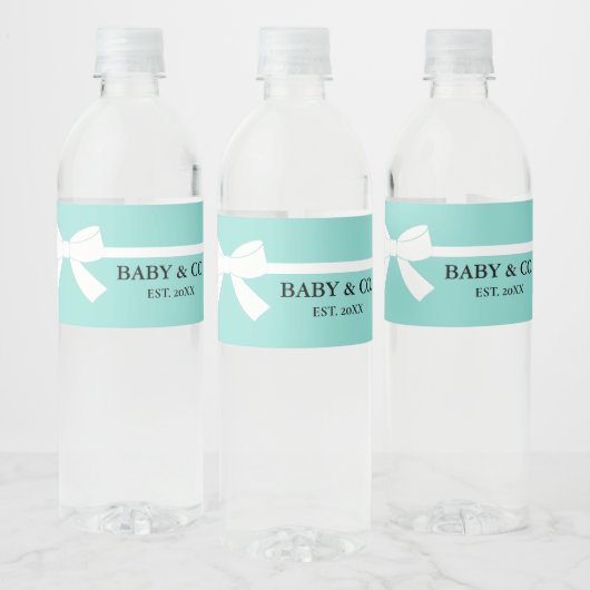 Étiquette Pour Bouteilles D'eau Baby Glam Turquoise Blue Sprinkle Douche Party (Bouteilles)