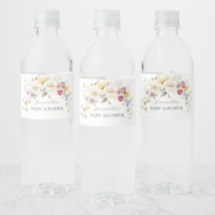 Étiquette Pour Bouteilles D'eau Baby in Bloom Fleur sauvage Baby shower rustique