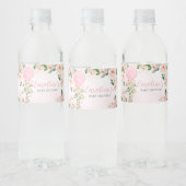 Étiquette Pour Bouteilles D'eau Baby shower à ballets floraux rose verdoyant (Bouteilles)