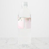 Étiquette Pour Bouteilles D'eau Baby shower à ballets floraux rose verdoyant (Dos)