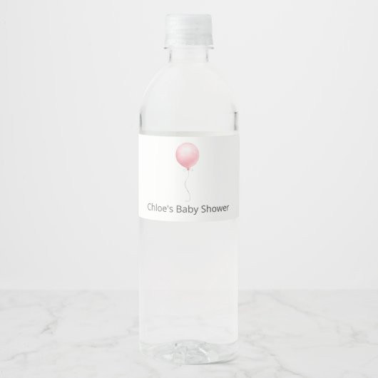 Étiquette Pour Bouteilles D'eau Baby shower à ballets roses (Devant)