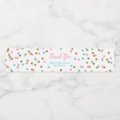 Étiquette Pour Bouteilles D'eau Baby shower à bouteille d'eau  avec points d'or bl (Étiquettes simples)