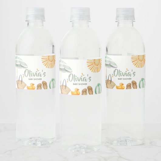 Étiquette Pour Bouteilles D'eau Baby shower à éclaboussures vertes (Bouteilles)