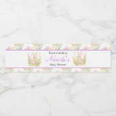 Étiquette Pour Bouteilles D'eau Baby shower à lapin de printemps (Étiquettes simples)