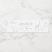 Étiquette Pour Bouteilles D'eau Baby shower à montgolfière toile (Étiquettes simples)