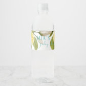 Étiquette Pour Bouteilles D'eau Baby shower au citron vert (Devant)