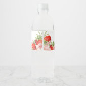 Étiquette Pour Bouteilles D'eau Baby shower aux fraises (Dos)