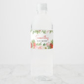 Étiquette Pour Bouteilles D'eau Baby shower aux fraises (Devant)