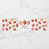 Étiquette Pour Bouteilles D'eau Baby shower aux fraises été (Étiquettes simples)