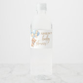 Étiquette Pour Bouteilles D'eau Baby shower Ballons Bleus Ours Teddy (Devant)