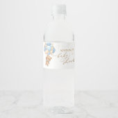 Étiquette Pour Bouteilles D'eau Baby shower Ballons Bleus Ours Teddy (Devant)