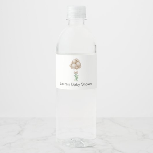Étiquette Pour Bouteilles D'eau Baby shower Ballotte beige (Devant)