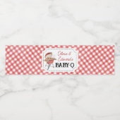 Étiquette Pour Bouteilles D'eau Baby shower BBQ Burger Rouge (Étiquettes simples)