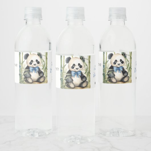 Étiquette Pour Bouteilles D'eau Baby shower bébé Panda Bear Boy (Bouteilles)
