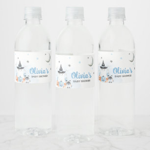 Étiquette Pour Bouteilles D'eau Baby shower Bleu Halloween Little Boo