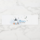 Étiquette Pour Bouteilles D'eau Baby shower Bleu Halloween Little Boo (Étiquettes simples)