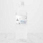 Étiquette Pour Bouteilles D'eau Baby shower Bleu Halloween Little Boo (Devant)