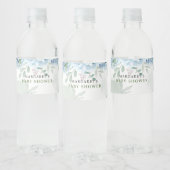 Étiquette Pour Bouteilles D'eau Baby shower bleu hydrangée (Bouteilles)
