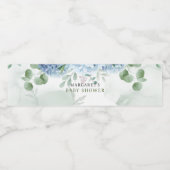 Étiquette Pour Bouteilles D'eau Baby shower bleu hydrangée (Étiquettes simples)
