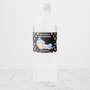 Étiquette Pour Bouteilles D'eau Baby-Shower Bleu, Shower Bébé Garçon