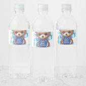 Étiquette Pour Bouteilles D'eau Baby shower Bleu Teddy Bear (Bouteilles)