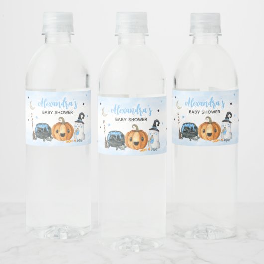 Étiquette Pour Bouteilles D'eau Baby shower Blue A Little Boo (Bouteilles)