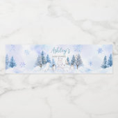 Étiquette Pour Bouteilles D'eau Baby shower Blue Arctic Animaux (Étiquettes simples)