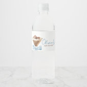 Étiquette Pour Bouteilles D'eau Baby shower Blue Bow Espresso Martini (Devant)