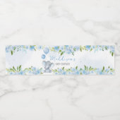 Étiquette Pour Bouteilles D'eau Baby shower Blue Elephant (Étiquettes simples)