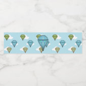 Étiquette Pour Bouteilles D'eau Baby shower Blue Hot Air Balloon (Étiquettes simples)