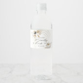 Étiquette Pour Bouteilles D'eau Baby shower Boho Botanical Gold Arches (Devant)