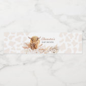 Étiquette Pour Bouteilles D'eau Baby shower Brown Highland Cow (Étiquettes simples)